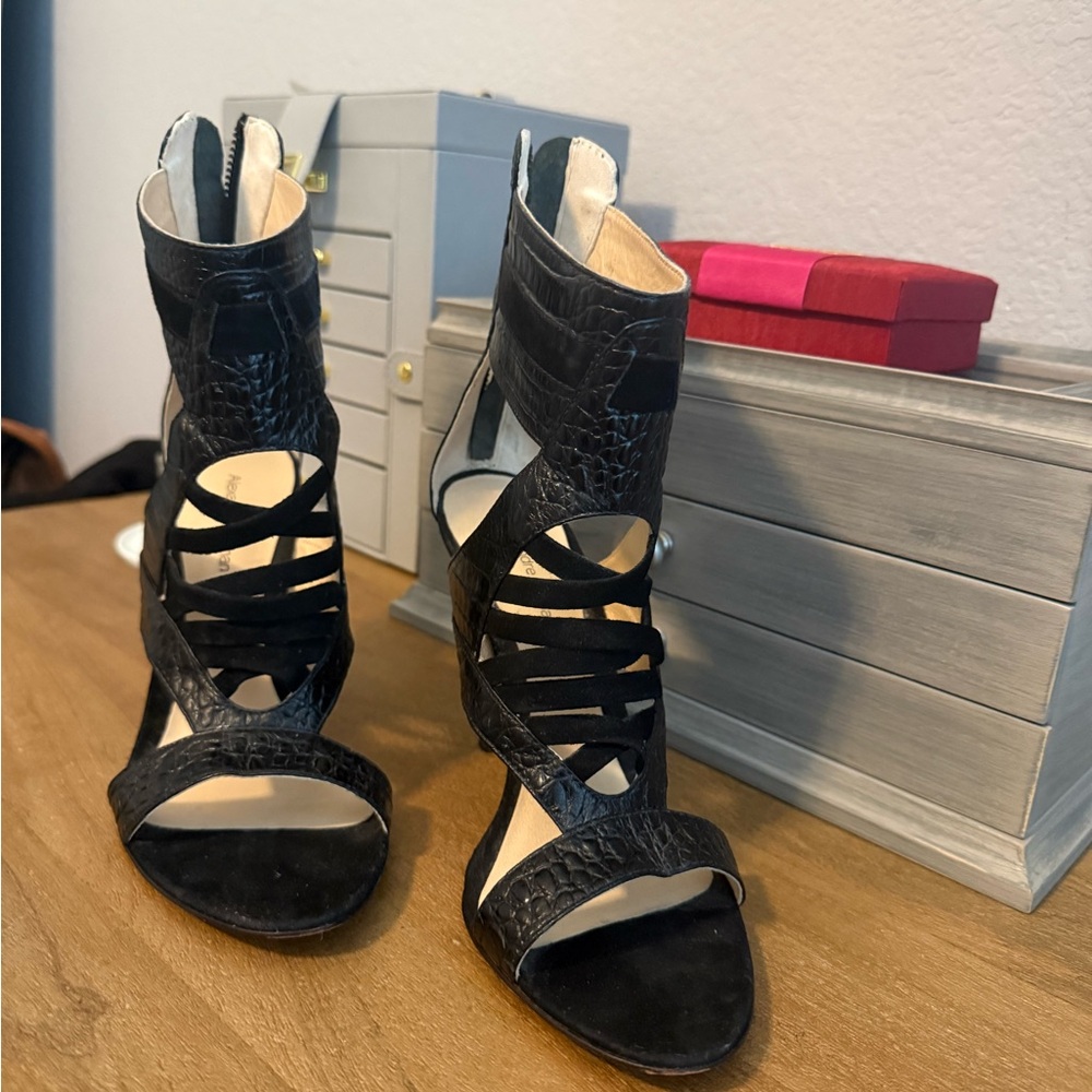 Alexandre Birman Black Strappy Heels